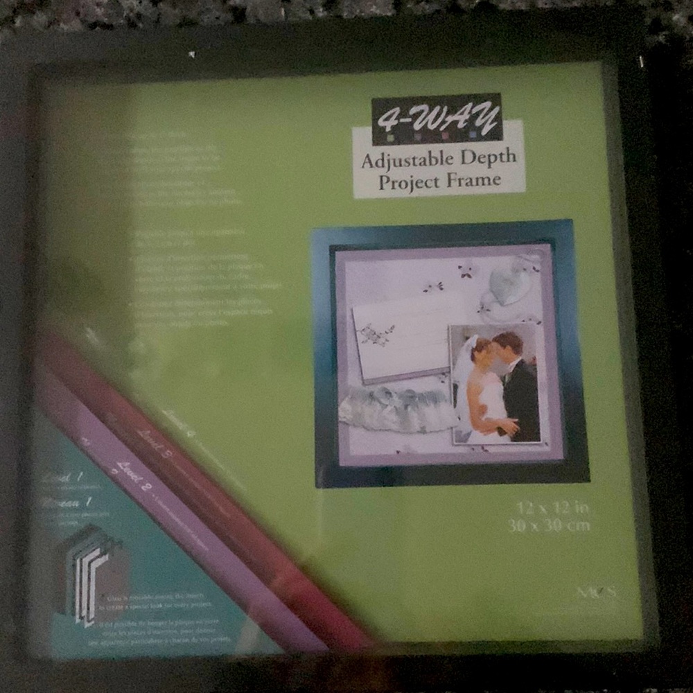 New in pkg Shadow box frame 12 x 12 inches